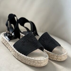 H&M Black and Beige Espadrille Sandals